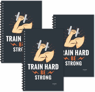 ESCAPER Train Hard be Strong (Ruled - A5 Size - SUPER SAVER Pack of 3 Diaries) Designer Motivational Diaries | Motivational Quotes Diaries A5 Diary Ruled 160 Pages(Multicolor, Pack of 3)