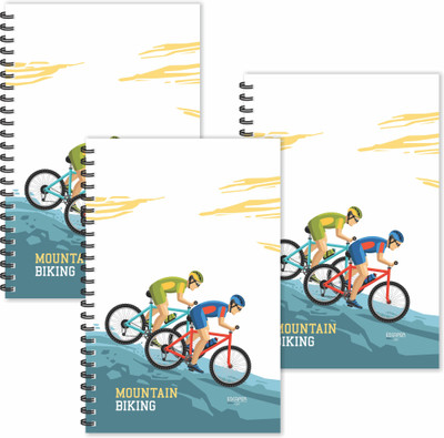 ESCAPER Mountain Biking (Ruled - A5 Size - SUPER SAVER Pack of 3 Diaries) Designer Motivational Diaries | Travel Diaries | Cycling Diaries A5 Diary Ruled 160 Pages(Multicolor, Pack of 3)