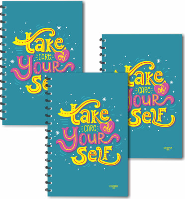ESCAPER Take care of yourself Designer Diaries (Ruled - A5 Size - SUPER SAVER Pack of 3 Diaries) | Notepad A5 Diary Ruled 160 Pages(Multicolor, Pack of 3)