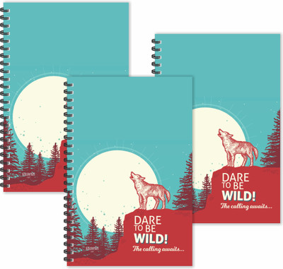 ESCAPER Dare to Be Wild (Ruled - A5 Size - SUPER SAVER Pack of 3 Diaries) Designer Motivational Diaries | Animal Diaries | Wild Diaries A5 Diary Ruled 160 Pages(Multicolor, Pack of 3)