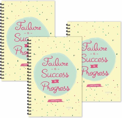 ESCAPER Failure is Success in Progress (Ruled - A5 Size - SUPER SAVER Pack of 3 Diaries) Designer Motivational Diaries A5 Diary Ruled 160 Pages(Multicolor, Pack of 3)