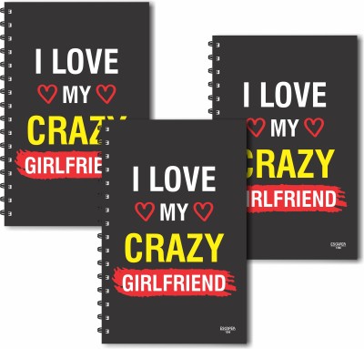 ESCAPER I love my carzy Girlfriend Designer Diaries (Ruled - A5 Size - SUPER SAVER Pack of 3 Diaries) A5 Diary Ruled 160 Pages(Multicolor, Pack of 3)