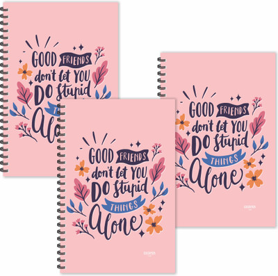 ESCAPER Do Stupid Things Alone (Ruled - A5 Size - SUPER SAVER Pack of 3 Diaries) Designer Diaries |Friendship Diaries A5 Diary Ruled 160 Pages(Multicolor, Pack of 3)
