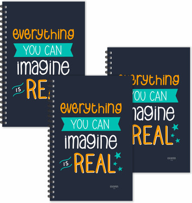 ESCAPER Everything you can Imagine is REAL (Ruled - A5 Size - SUPER SAVER Pack of 3 Diaries) Designer Motivational Diaries A5 Diary Ruled 160 Pages(Multicolor, Pack of 3)