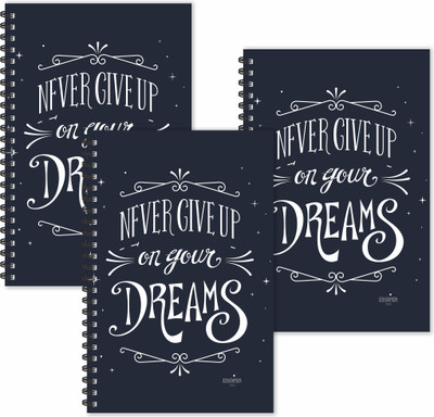 ESCAPER Never Give Up on Your Dreams (Ruled - A5 Size - SUPER SAVER Pack of 3 Diaries) Designer Motivational Diaries A5 Diary Ruled 160 Pages(Multicolor, Pack of 3)