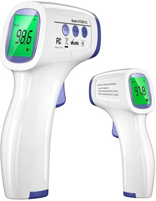 DR VAKU Infrared Thermometer Non-Contact Digital Laser Infrared Thermometer Temperature Gun [Battery Included], white and blue pack of-1 Infrared Thermometer Non-Contact Digital Laser Infrared Thermometer Temperature Gun [Battery Included], white and blue Thermometer(White, Blue)