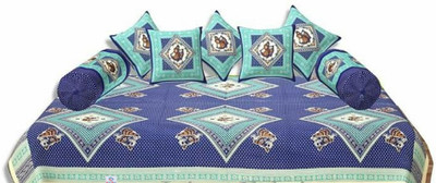 Heart Home Cotton Abstract Diwan Set(Multicolor)