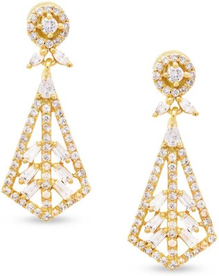 fabula Gold Tone Floral Cubic Zirconia Delicate Cubic Zirconia, Crystal, Zircon Metal Drops & Danglers