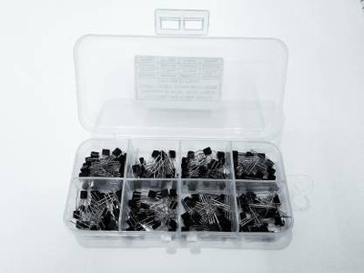 Infinity Goods 8value 200PCS Transistors Kit BC557 BC547 2N2222 2N2907 2N3904 2N3906 S8050 S8550 8value 200PCS Transistors Box Pack Electronic Components Electronic Hobby Kit