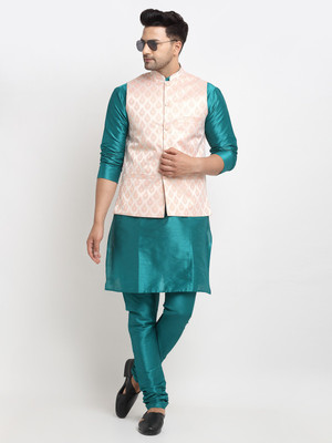 kaifoo Men Kurta Pyjama Ethnic Jacket Set