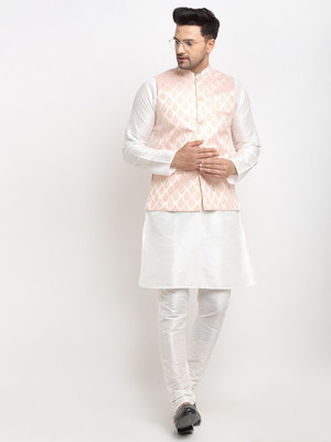 kaifoo Men Kurta Churidar Ethnic Jacket Set