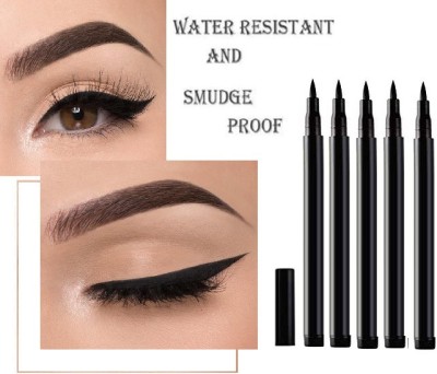 NADJA JET BLACK MATTE SKETCH WATER PROOF EYE LINER COMBO OF 5 12.5 g(BLACK)