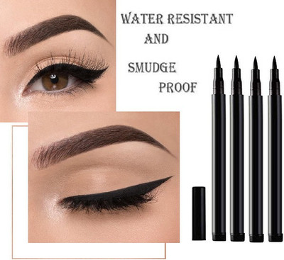 NADJA JET BLACK MATTE SKETCH WATER PROOF EYE LINER COMBO OF 4 15 g(BLACK)
