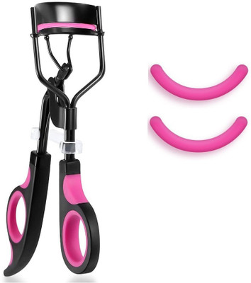 Gugzy Eyelash Curler Black Handle Cosmetic Makeup Tools With 4 Replacement Silicone Refill Pads I Eyelash Curler I Refill Pads I Silicone Eyelash Curler Refill Pads I Silicone Refill Pads I Eye Makeup Tool