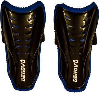 DENOVO Club Football Shin Guard Large Size (1 Pair) Football Shin Guard(Black)
