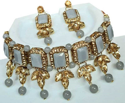 jatin imitation Metal Copper Gold, Grey Jewellery Set(Pack of 1)