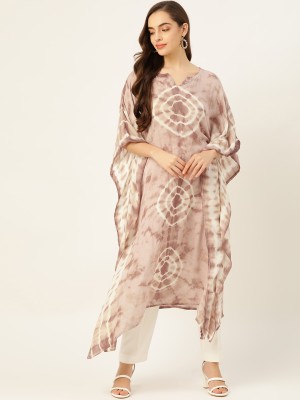 maaesa Geometric Print Crepe Women Kaftan