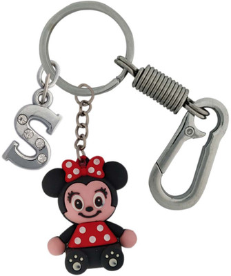 SHOKY LOOKS Multicolor High Quality Rubber Smiling Mini Mouse with Locking Lock and Latter S Design Key Chain