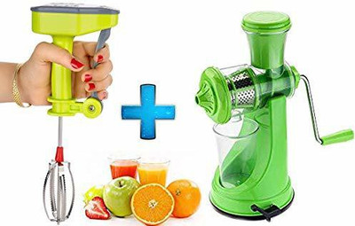 AK ULTIMATE Plastic juicer and hand blender Hand Juicer(Green)