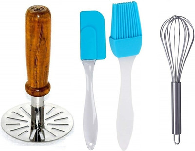 YS Creation (Pack of 4) Multipurpose Non-Stick Heat Resistance Silicone Spatula Cooking Oil Brush Set Seamless & Flexible with Egg Whisker and wooden Potato Masher Kitchen Tool Set Multicolor Kitchen Tool Set (Multicolor) Kitchen Tool Set(Whisk, Masher, Brush, Baking Tools) YS Creation (Pack of 4) Multipurpose Non-Stick Heat Resistance Silicone Spatula Cooking Oil Brush Set Seamless & Flexible with Egg Whisker and wooden Potato Masher Kitchen Tool Set Multicolor Kitchen Tool Set (Multicolor) Kitchen Tool Set(Whisk, Masher, Brush, Baking Tools)