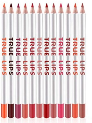Amaryllis Perfect Lips Set of 12 Creamy Lip Liner Pencils(Multicolour)