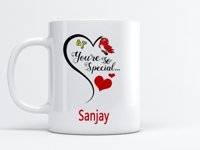 MM9E You Are So Special Sanjay Printed , I Love You Sanjay , Sanjay Name ,Valentine's day , Anniversary Gift , Happy Birthday Gift , Rakhi , Husband, Brother Ceramic Coffee Mug(325 ml)