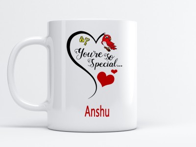 MM9E You Are So Special Anshu Printed , I Love You Anshu , Anshu Name ,Valentine's day , Anniversary Gift , Happy Birthday Gift , Rakhi , Husband, Brother Ceramic Coffee Mug(325 ml)