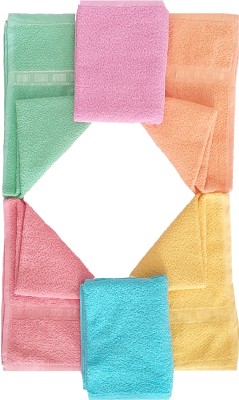 YASHODHA LINING STORE Cotton 300 GSM Hand Towel(Pack of 6)