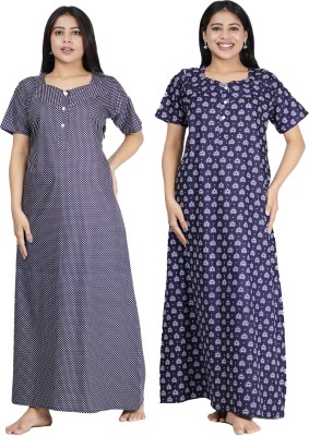 Wristy Women Nighty(Dark Blue)