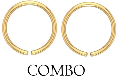 SHREEVARAM Gold-plated Plated Brass Nose Ring(Pack of 2)