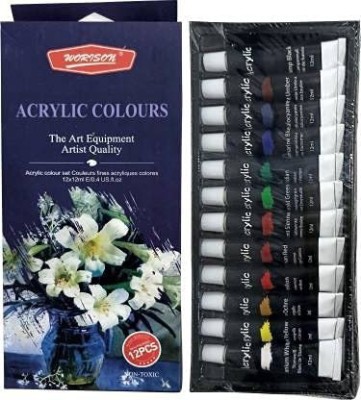 WORISON Artists Acrylic Color Set of 12 Colors X 12ML Tubes(Set of 1, NA)