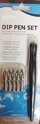 IKIS Grip 2011 Calligraphy(Pack of 5, Ink Color - Blue, Black)