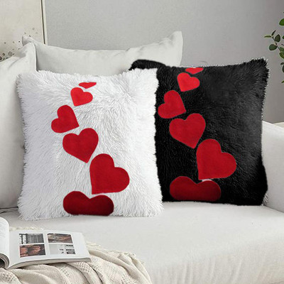 Catchyx Cart Microfibre Motifs Cushion Pack of 2(Black, White)