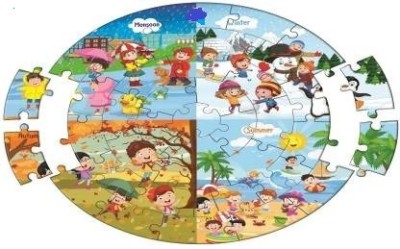 ARNIYAVALA Kiddy 4 Seasons Round jigsaw puzzle for kids|40 pieces puzzle|31.5 cms diameter (40 Pieces)(40 Pieces)