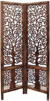 Decorhand Handcrafted 2 Panel Wooden Room Partition & Room Divider ( Brown) Mango Wood Decorative Screen Partition Solid Wood Decorative Screen Partition(Floor Standing, Finish Color - Brown, 2, Pre-assembled)