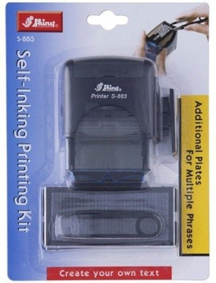 SHINY S-883 Self Inking Stamp Printing Kit DIY Set Self-Making(Standerd, Black)