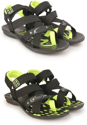 KANEGGYE Men Sports Sandals(Black , 8)