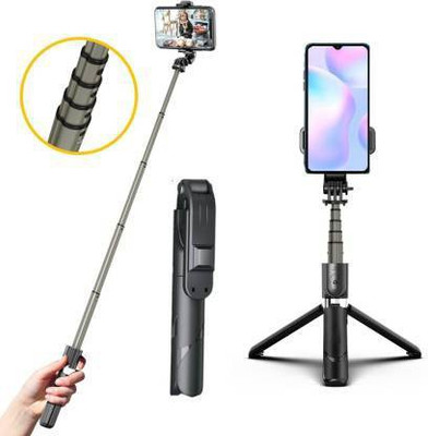 JYTIQ Bluetooth Selfie Stick(Black, Remote Included)