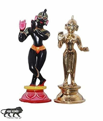 vrindavan shopi Brass Radha Krishna Idol (Black and Golden) 2000gms Decorative Showpiece  -  24 cm(Brass, Gold)