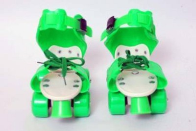 JAMEN BORO company Green Skatings For Kids Childrens With Front Breaks In-line Skates - Size 4 -12 year Quad Roller Skates Quad Roller Skates - Size NA UK(Green)