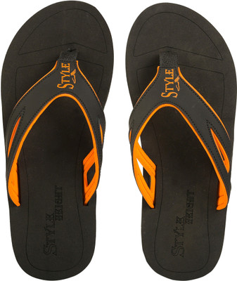 STYLE HEIGHT Men Flip Flops(Orange , 9)