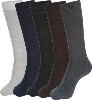 DOUBLE SEVEN Men Self Design Mid-Calf/Crew(Pack of 5)