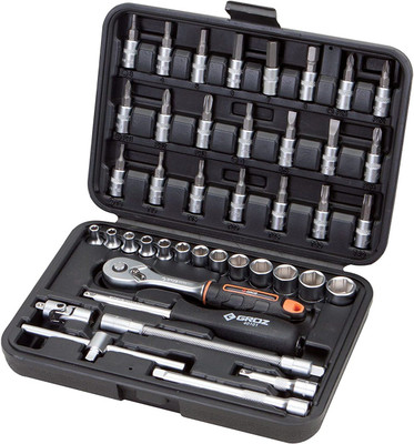 Groz Hand Socket 1/4 Inch Drive Hex 42 Pieces Socket Set Socket Set(Pack of 1)