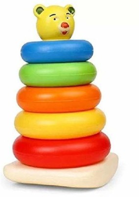 vworld Amazing Educational Teddy Stacking Ring Big(5 Rings). let Your Child Learn Different Colours, Stacking and Sorting.(Multicolor)