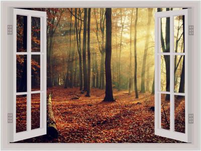 Psychedelic Collection 61 cm Beautiful Colorful Forest Window Illusion Wall Sticker ( PVC Vinyl, Multicolour, Wall Covering 92 Cm X 61 Cm)_PCWI01_PCWIXL61 Self Adhesive Sticker(Pack of 1) Psychedelic Collection 61 cm Beautiful Colorful Forest Window Illusion Wall Sticker ( PVC Vinyl, Multicolour, Wall Covering 92 Cm X 61 Cm)_PCWI01_PCWIXL61 Self Adhesive Sticker(Pack of 1)