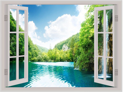 Psychedelic Collection 61 cm Beautiful Colorful Forest Window Illusion Wall Sticker ( PVC Vinyl, Multicolour, Wall Covering 92 Cm X 61 Cm)_PCWI01_PCWIXL73 Self Adhesive Sticker(Pack of 1) Psychedelic Collection 61 cm Beautiful Colorful Forest Window Illusion Wall Sticker ( PVC Vinyl, Multicolour, Wall Covering 92 Cm X 61 Cm)_PCWI01_PCWIXL73 Self Adhesive Sticker(Pack of 1)