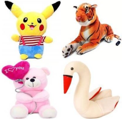 Nihan Enterprises Soft Lovable Hugable Swan, Balloon,Tiger And Multi colour Pikachu Toys For Kids Toys Bithday Gift - 30 cm (Multicolor)  - 30 cm(Multicolor)