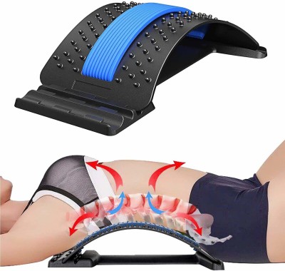 sellivica Multi-Level Adjustable Back Stretcher Posture Corrector Device for Back Pain Back & Abdomen Support(Black, Blue)
