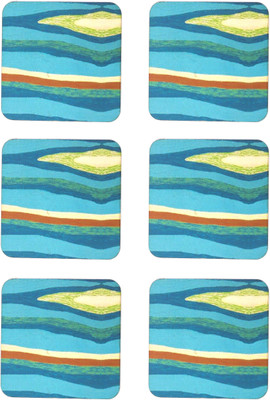 homspurts Square Reversible Medium Density Fibreboard Coaster Set(Pack of 6)