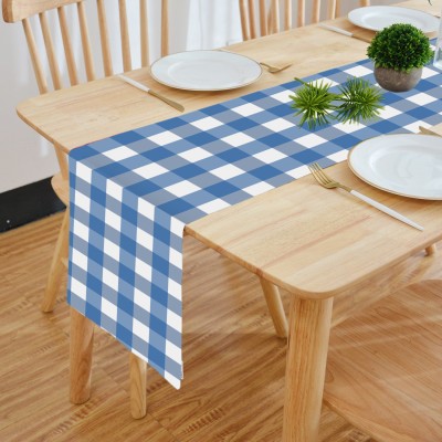 HOMADORN Blue, White 152.4 cm Table Runner(Polyester)